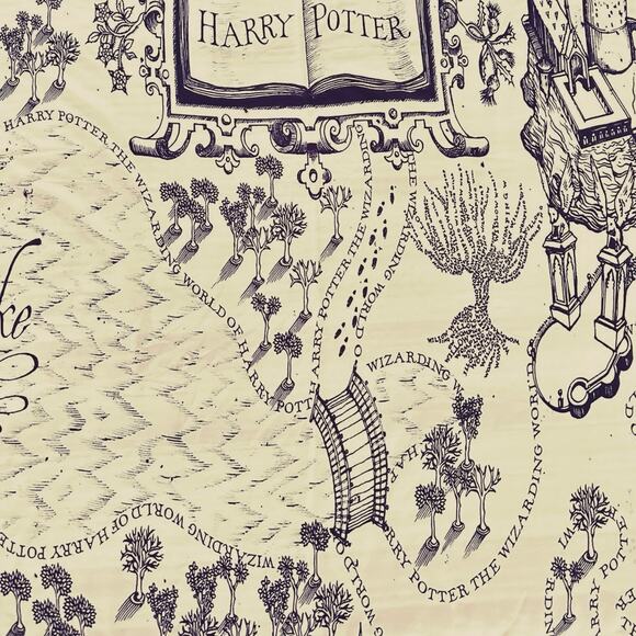 Wizarding World of Harry Potter Map Tapestry Scarf Hogwarts Castle 60X40” Magic - Picture 8 of 11
